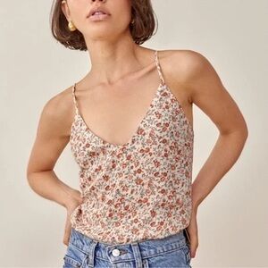 NWOT Reformation Rovino Floral Strappy Blouse in Fairy Size M